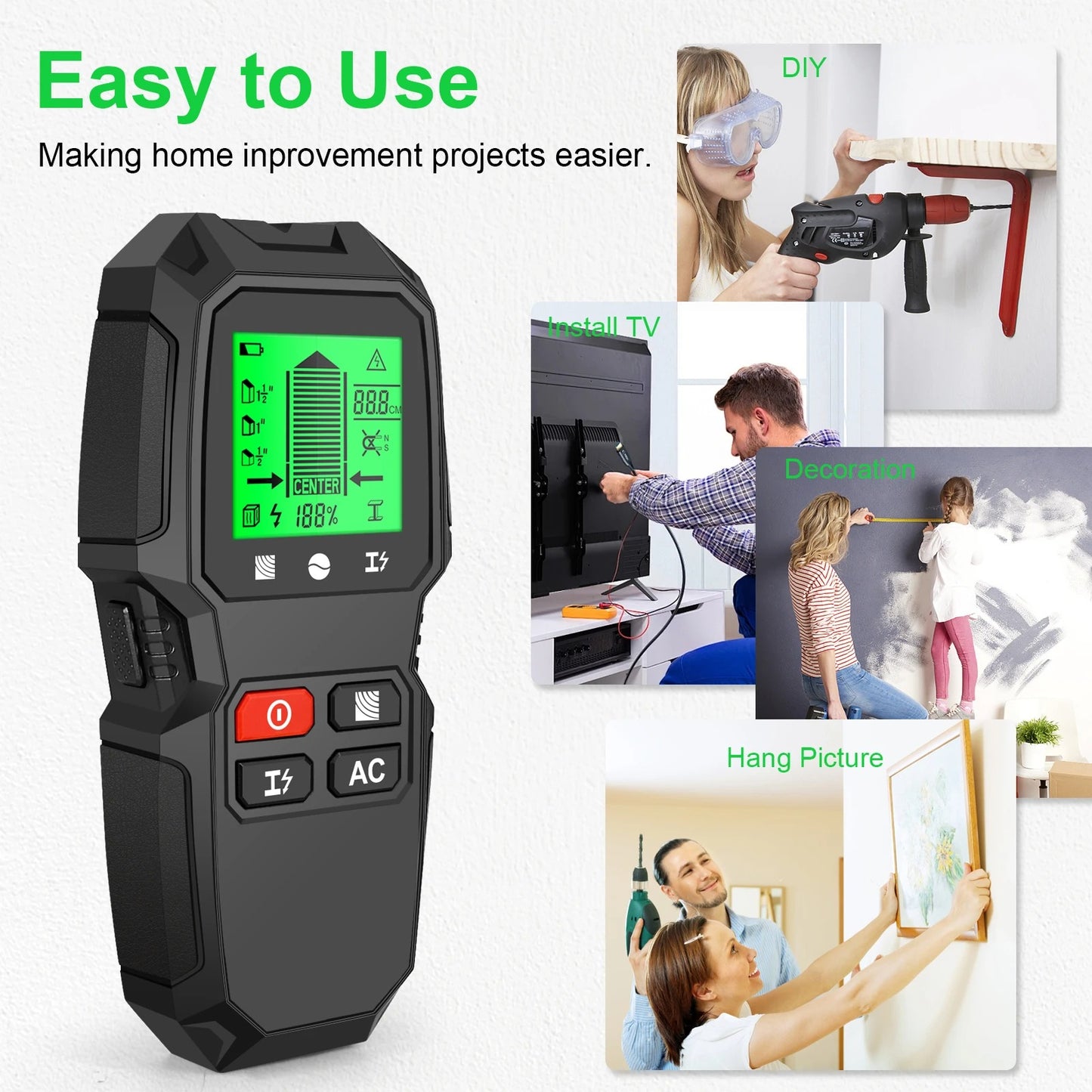 TracePro | 5-in-1 Wall Stud Finder Elite